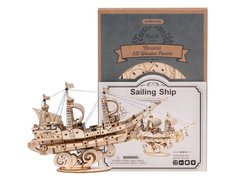 RoboTime 3D dřevěná skládačka Vojenská plachetnice